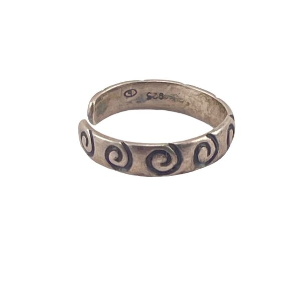 Vintage Sterling Silver Spiral Pattern Adjustable Toe Ring - Picture 5 of 5